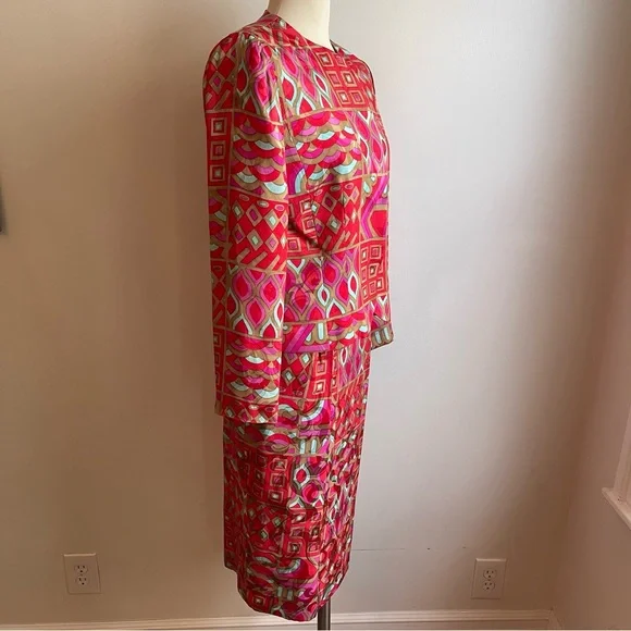 Vintage Anne Crimmins UMI Collection 100% Silk Geometric Skirt Set Suit Jacket 8 - Picture 15 of 15